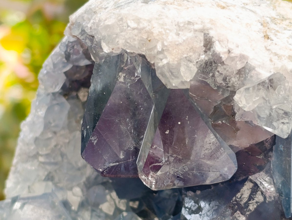Natural Blue Celestite Geode Specimens x 2 From Sakoany, Madagascar