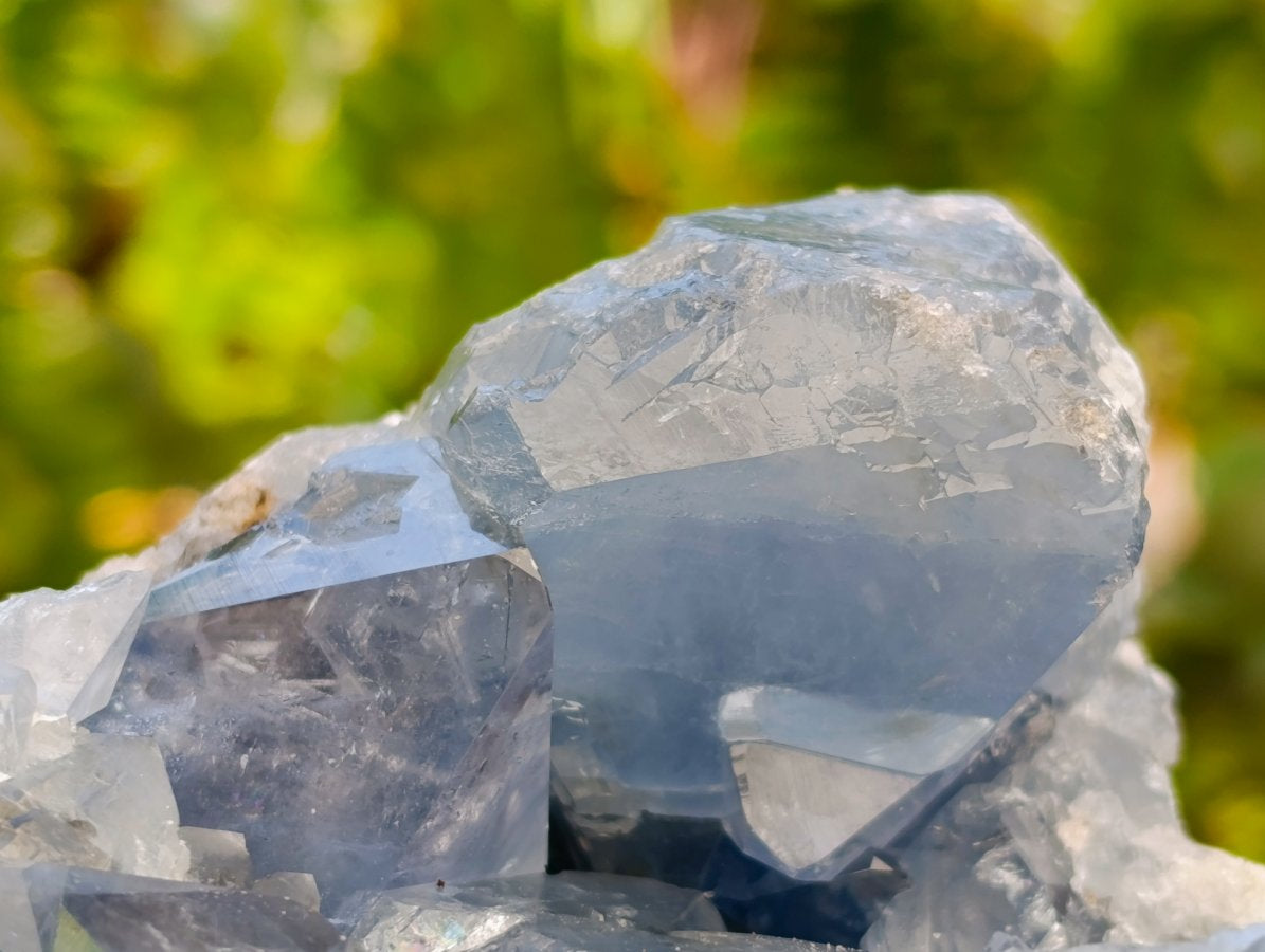 Natural Blue Celestite Geode Specimens x 2 From Sakoany, Madagascar