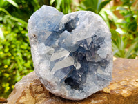 Natural Blue Celestite Geode Specimens x 2 From Sakoany, Madagascar