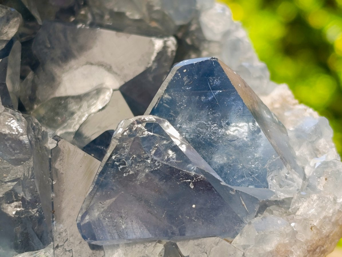 Natural Blue Celestite Geode Specimens x 2 From Sakoany, Madagascar