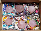 Polished Gemmy Star Rose Quartz Spheres x 6 From Madagascar
