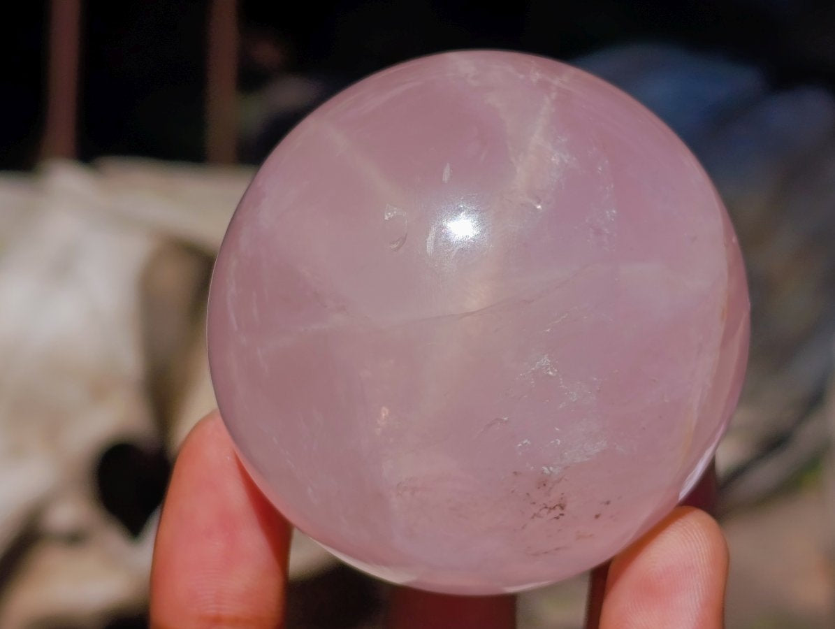 Polished Gemmy Star Rose Quartz Spheres x 6 From Madagascar