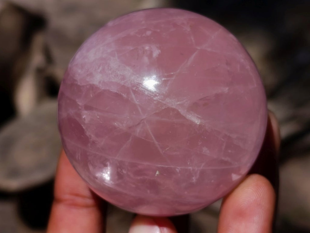 Polished Gemmy Star Rose Quartz Spheres x 6 From Madagascar