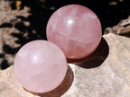 Polished Gemmy Star Rose Quartz Spheres x 6 From Madagascar