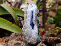 Natural Blue Lace Agate Geode Specimens x 4 From Nsanje, Malawi