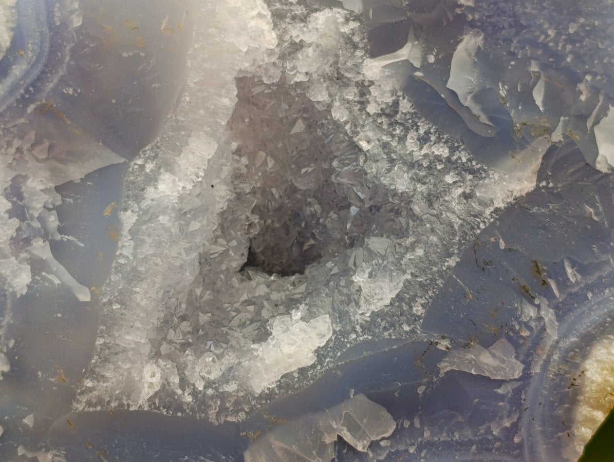 Natural Blue Lace Agate Geode Specimens x 4 From Nsanje, Malawi