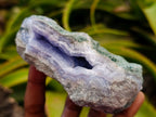 Natural Blue Lace Agate Geode Specimens x 4 From Nsanje, Malawi