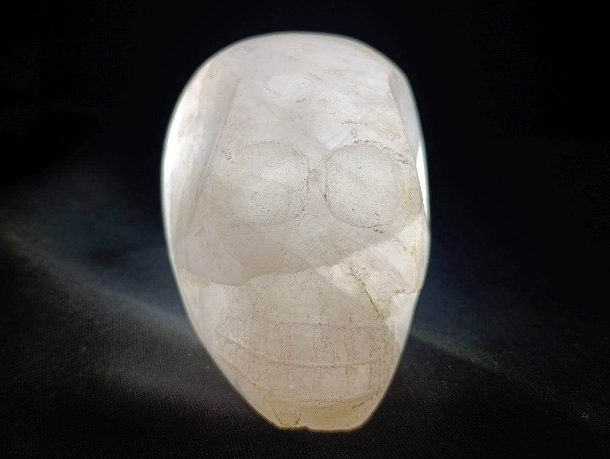 Hand Made Gemmy Rose Quartz Skulls x 3 From Madagascar