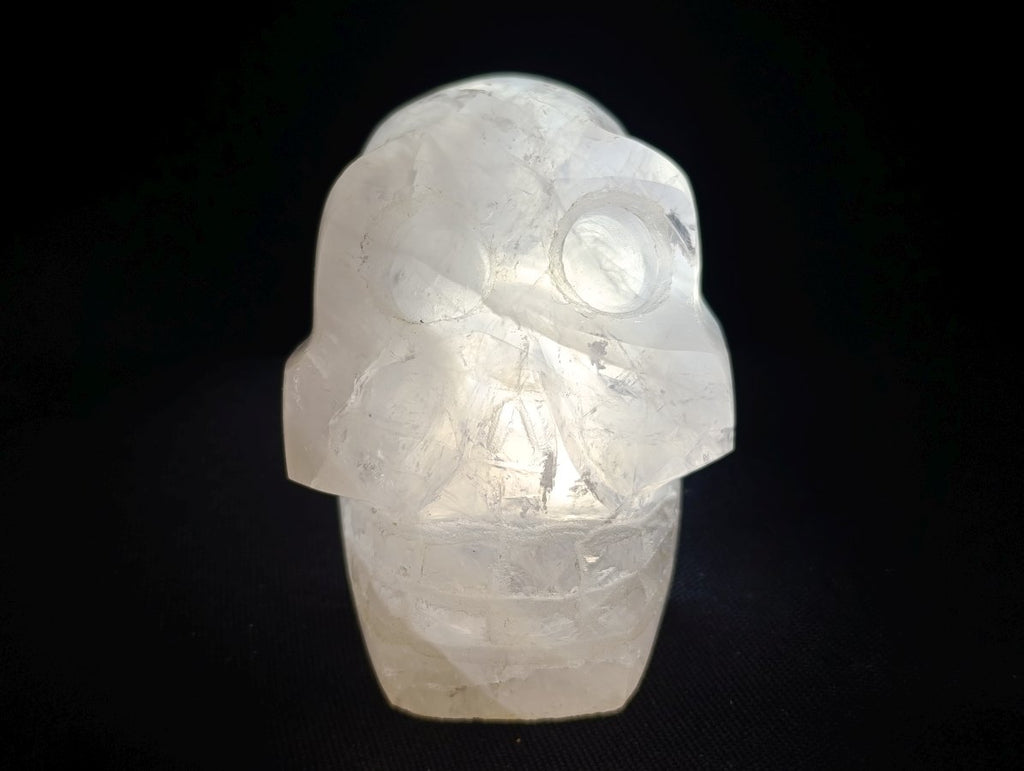 Hand Made Gemmy Rose Quartz Skulls x 3 From Madagascar