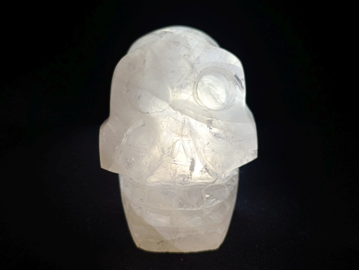 Hand Made Gemmy Rose Quartz Skulls x 3 From Madagascar