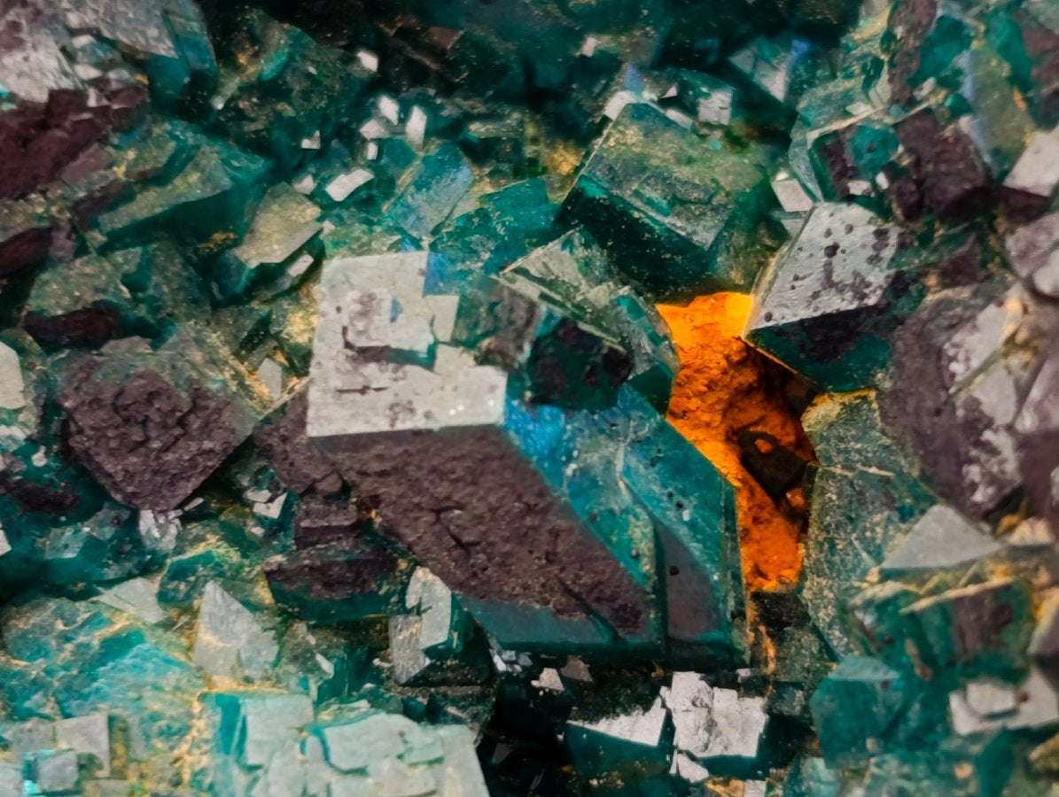 Natural Dioptase On Dolomite Specimen x 1 From Likasi, Congo