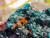 Natural Dioptase On Dolomite Specimen x 1 From Likasi, Congo