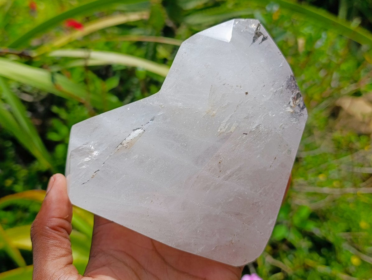 Polished Clear Window Quartz Crystals x 2 From Madagascar
