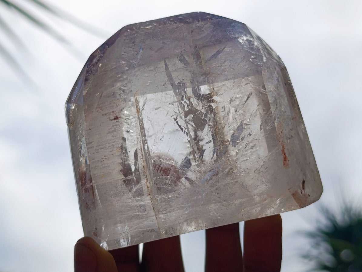 Polished Clear Window Quartz Crystals x 2 From Madagascar