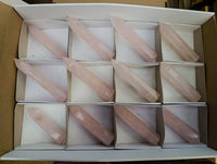 Polished Gemmy Thin Rose Quartz Crystals x 12 From Madagascar