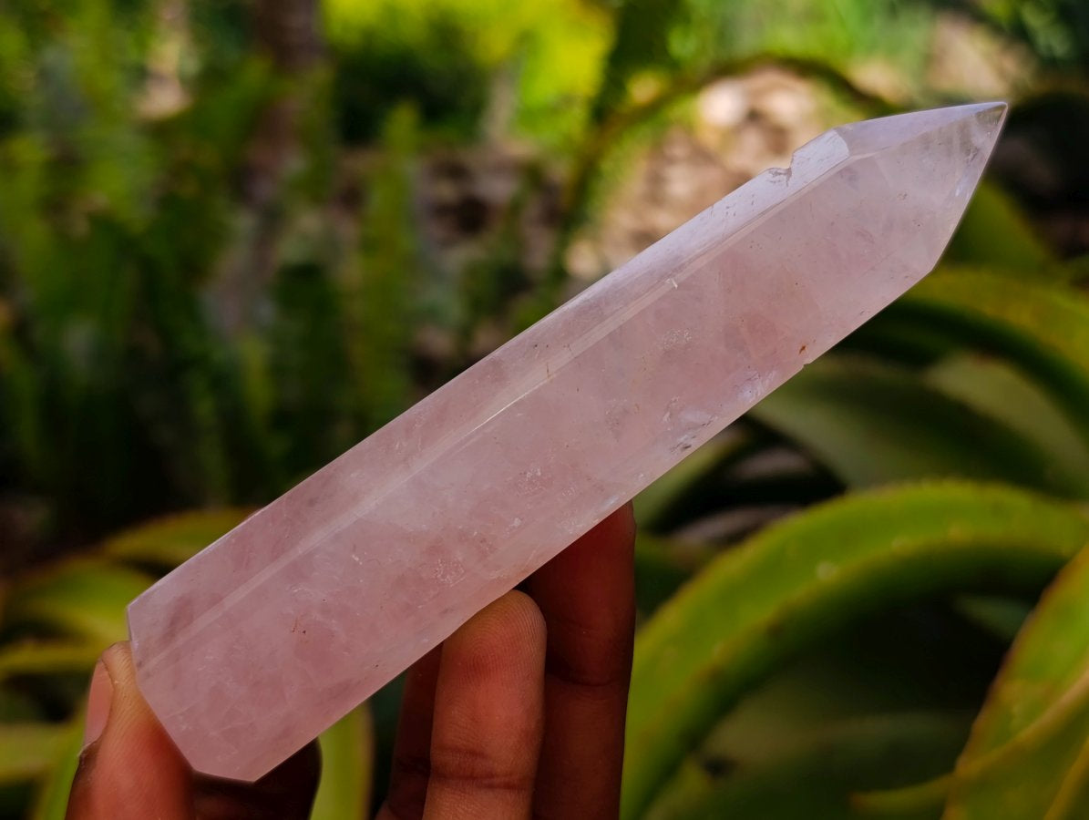 Polished Gemmy Thin Rose Quartz Crystals x 12 From Madagascar