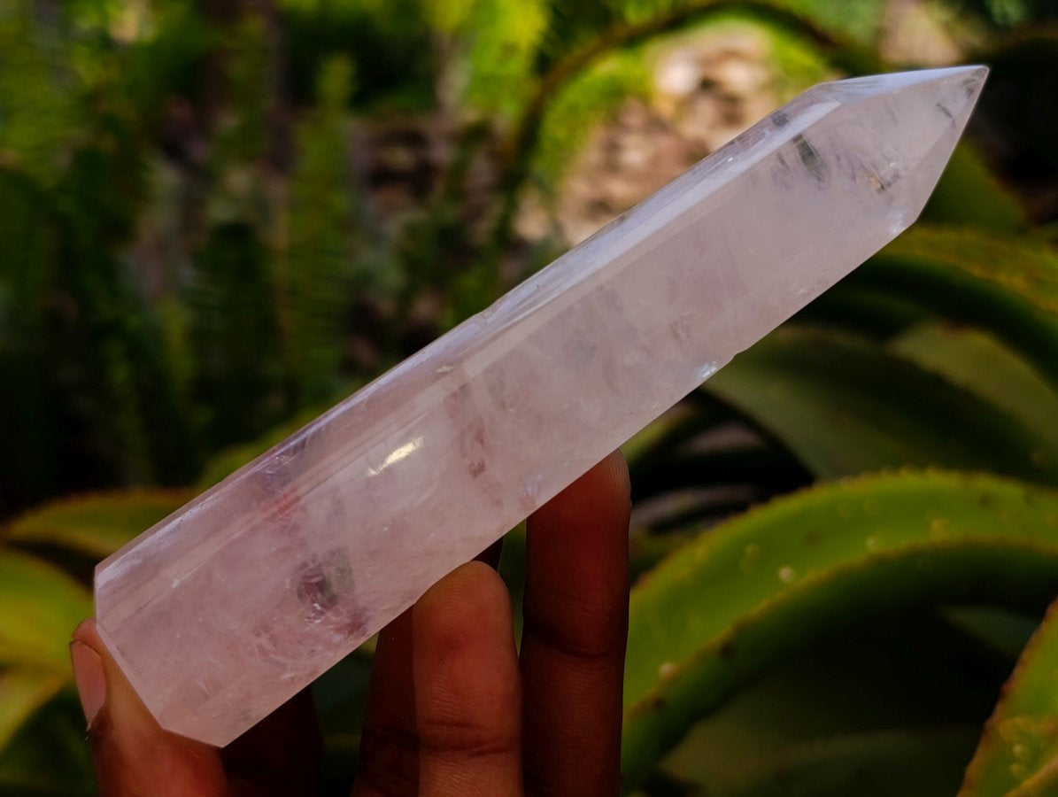 Polished Gemmy Thin Rose Quartz Crystals x 12 From Madagascar