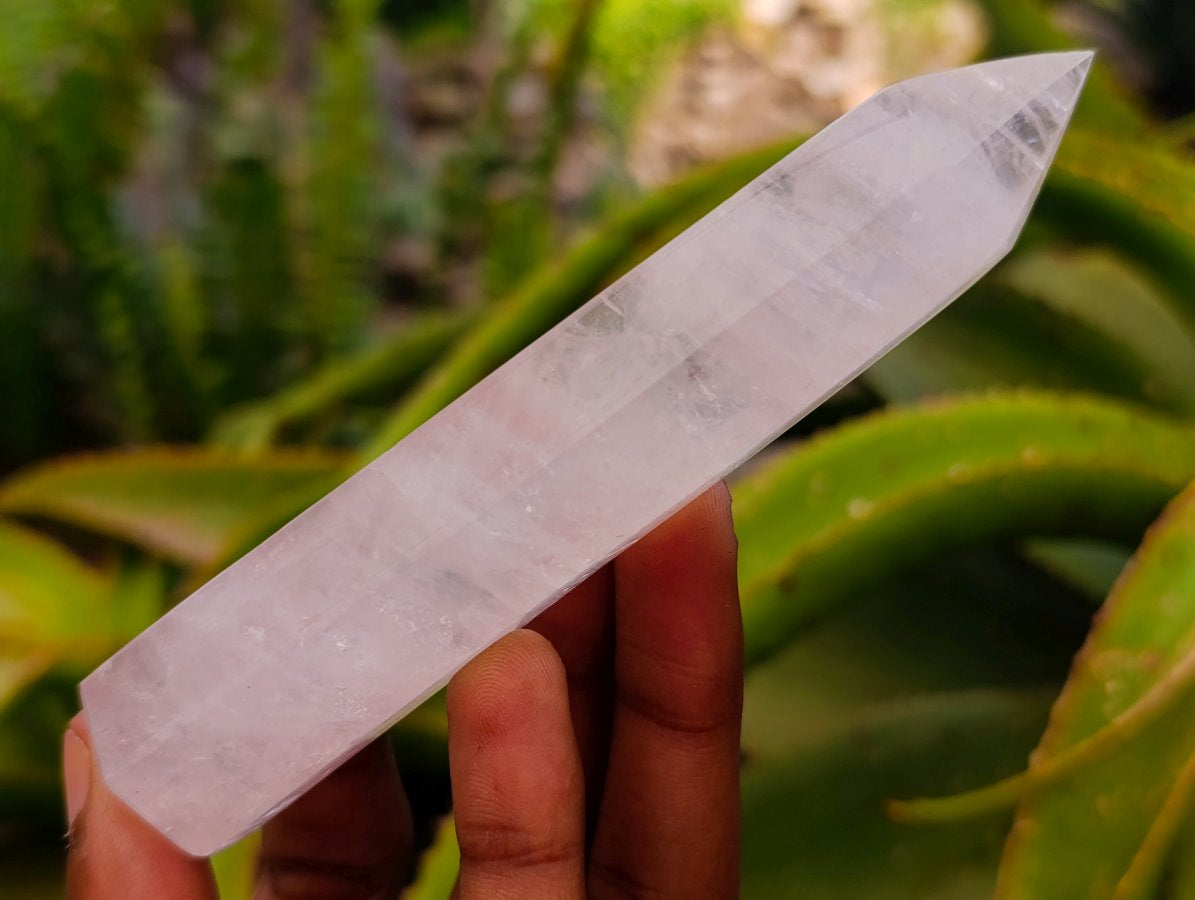 Polished Gemmy Thin Rose Quartz Crystals x 12 From Madagascar