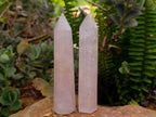 Polished Gemmy Thin Rose Quartz Crystals x 12 From Madagascar