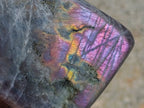 Polished Rare Purple Sunset Flash Labradorite Standing Free Forms x 2 From Madagascar
