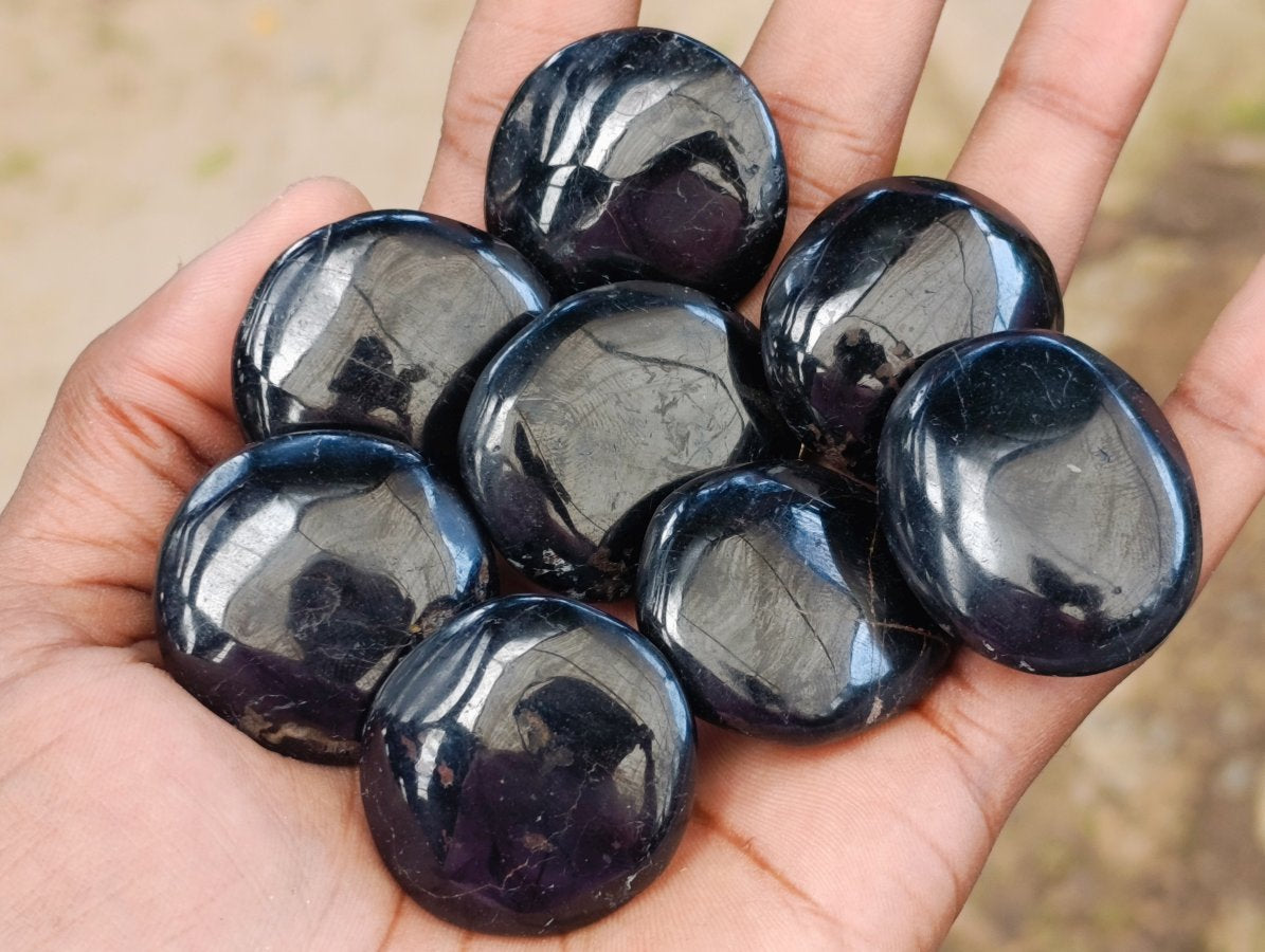 Polished Mini Black Tourmaline Free Forms x 70 From Madagascar