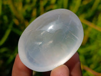 Polished Girasol Pearl Quartz Palm Stones x 20 From Ambatondrazaka, Madagascar