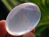 Polished Girasol Pearl Quartz Palm Stones x 20 From Ambatondrazaka, Madagascar