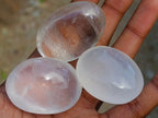 Polished Girasol Pearl Quartz Palm Stones x 20 From Ambatondrazaka, Madagascar