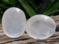 Polished Girasol Pearl Quartz Palm Stones x 20 From Ambatondrazaka, Madagascar