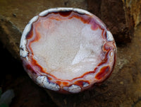 Polished Carnelian Agate Gemstone Bowls x 3 From Madagascar