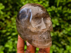 Hand Made Smokey Window Quartz Skulls x 3 From Madagascar