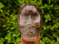 Hand Made Smokey Window Quartz Skulls x 3 From Madagascar