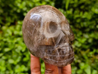 Hand Made Smokey Window Quartz Skulls x 3 From Madagascar