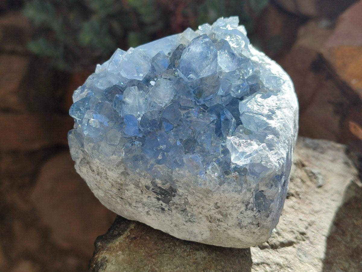 Natural Blue Celestite Geode Specimens x 4 From Sakoany, Madagascar