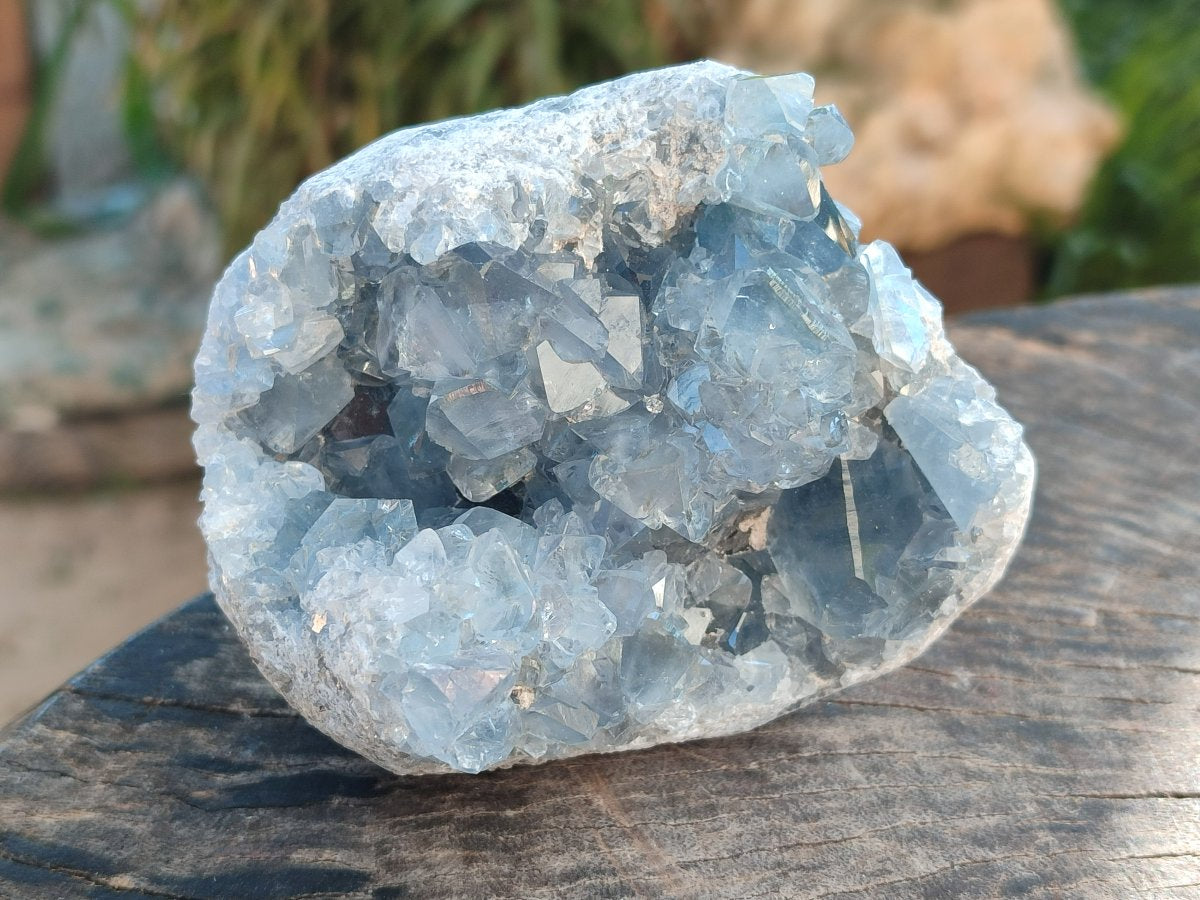 Natural Blue Celestite Geode Specimens x 4 From Sakoany, Madagascar