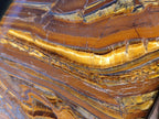 Polished Golden Tigers Eye With Banded Iron Stone Standing Free Forms x 2 From Prieska, South Africa