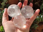 Polished Clear Quartz Crystal Balls x 6 From Madagascar