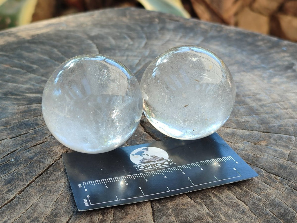 Polished Clear Quartz Crystal Balls x 6 From Madagascar