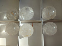 Polished Clear Quartz Crystal Balls x 6 From Madagascar