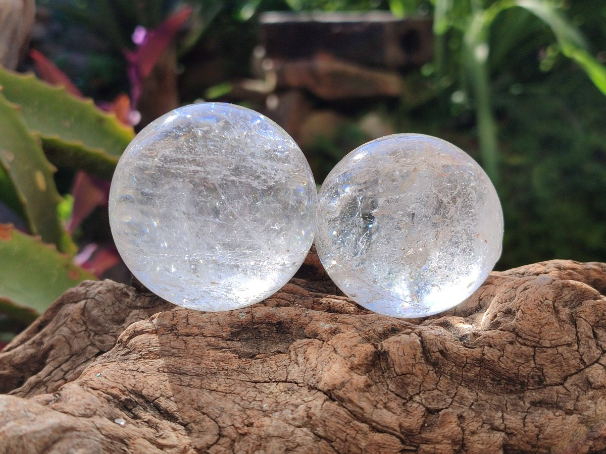Polished Clear Quartz Crystal Balls x 6 From Madagascar