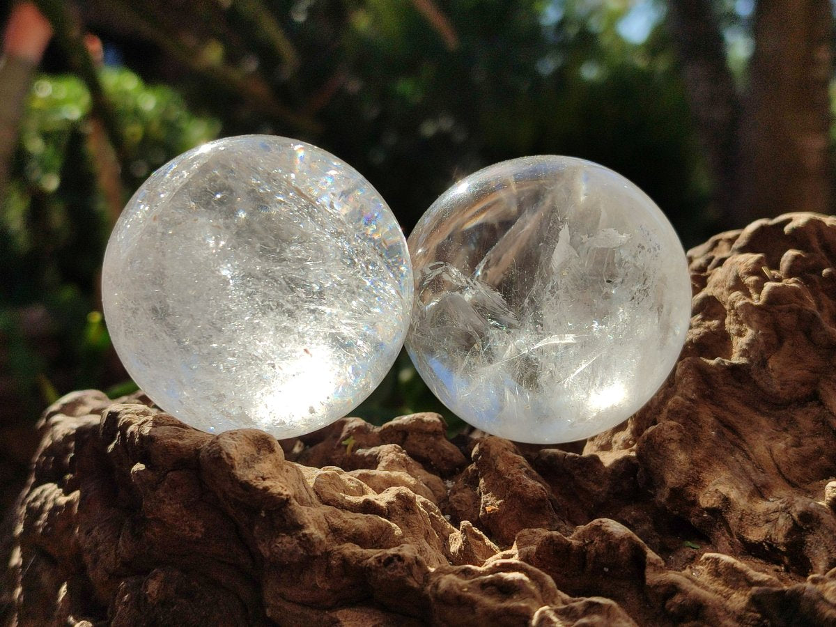 Polished Clear Quartz Crystal Balls x 6 From Madagascar