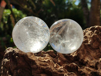 Polished Clear Quartz Crystal Balls x 6 From Madagascar