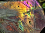 Polished Rare Purple Sunset Flash Labradorite Standing Free Forms x 3 From Madagascar