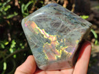 Polished Rare Purple Sunset Flash Labradorite Standing Free Forms x 3 From Madagascar