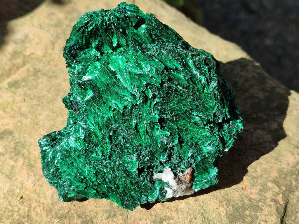 Natural Silky Malachite Specimens x 3 From Kasompe, Congo