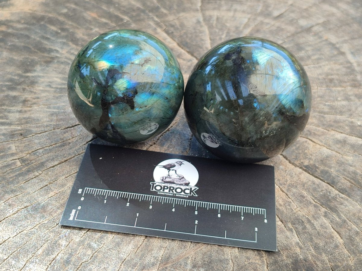 Polished Labradorite Spheres x 6 From Madagascar