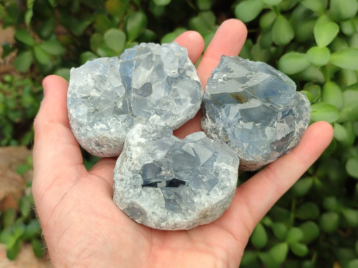 Natural Mini Blue Celestite Specimens x 20 From Sakoany, Madagascar