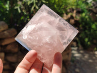 Polished Gemmy Rose Quartz Pyramids x 6 From Madagascar