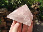 Polished Gemmy Rose Quartz Pyramids x 6 From Madagascar