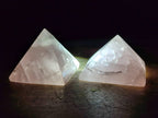 Polished Gemmy Rose Quartz Pyramids x 6 From Madagascar